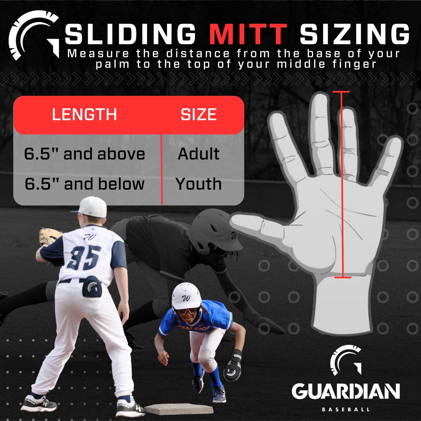 Guardian Baseball Sliding Mitt (Red)